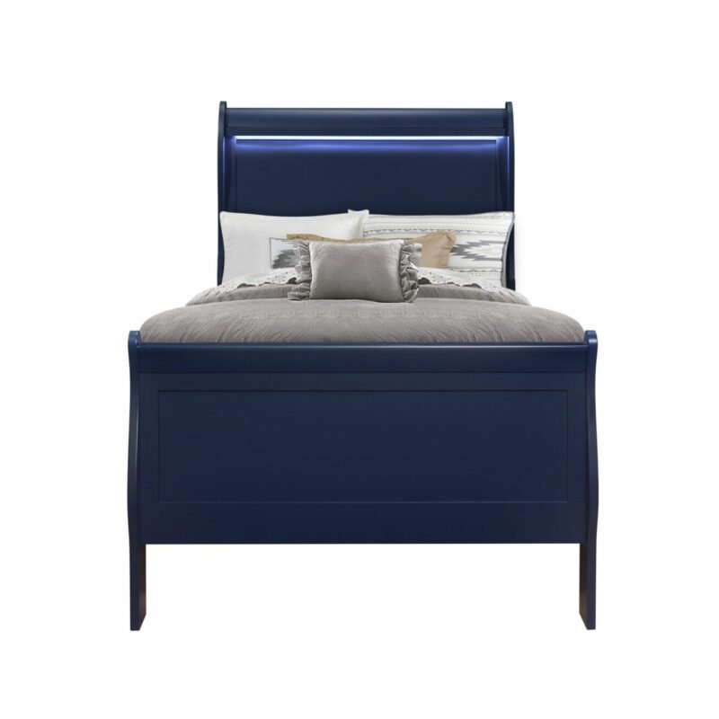 CHARLIE BLUE TWIN BED WITH LED