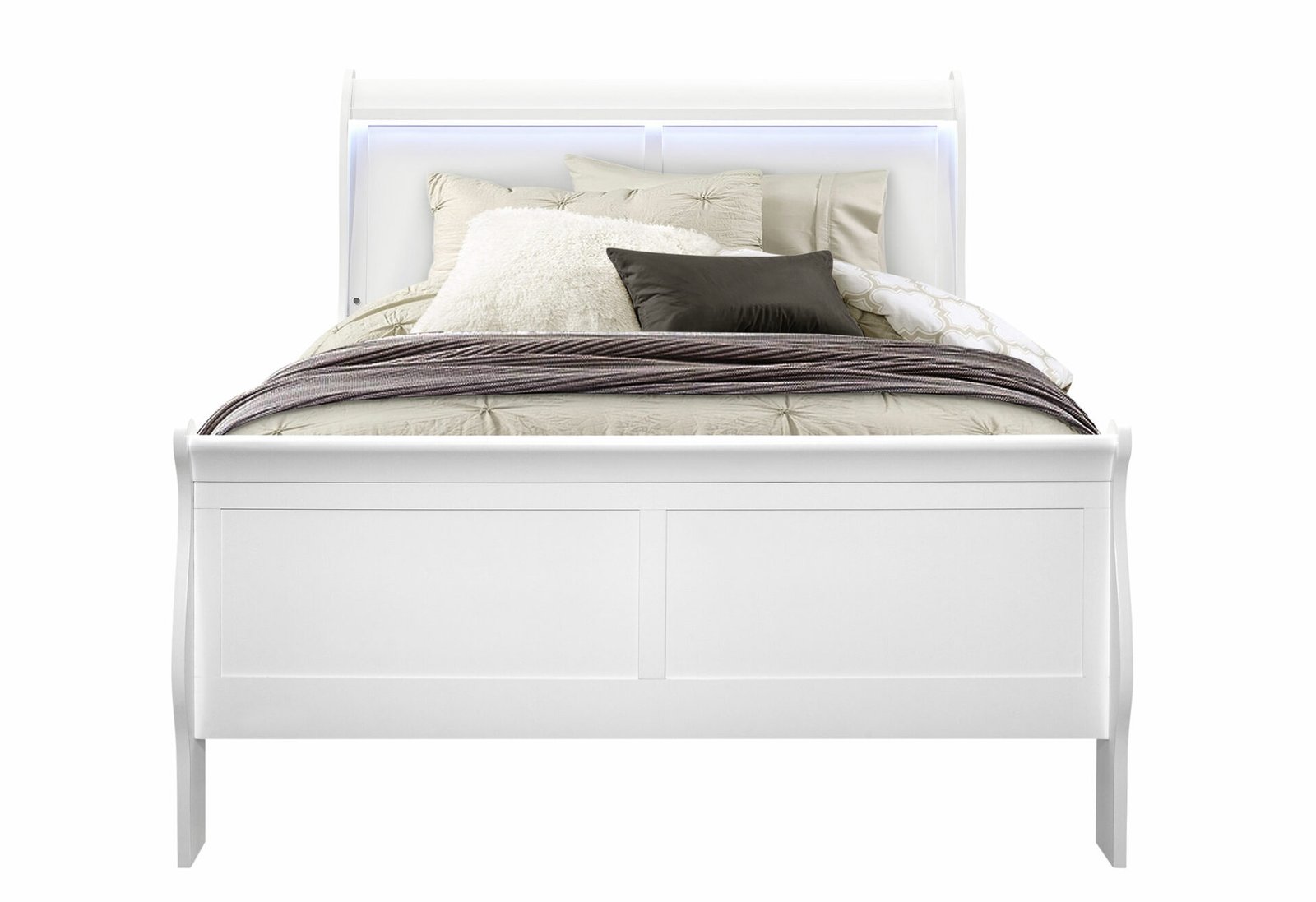 Charlie-White-Full-1-2.jpg CHARLIE WHITE FULL BED WITH LED
