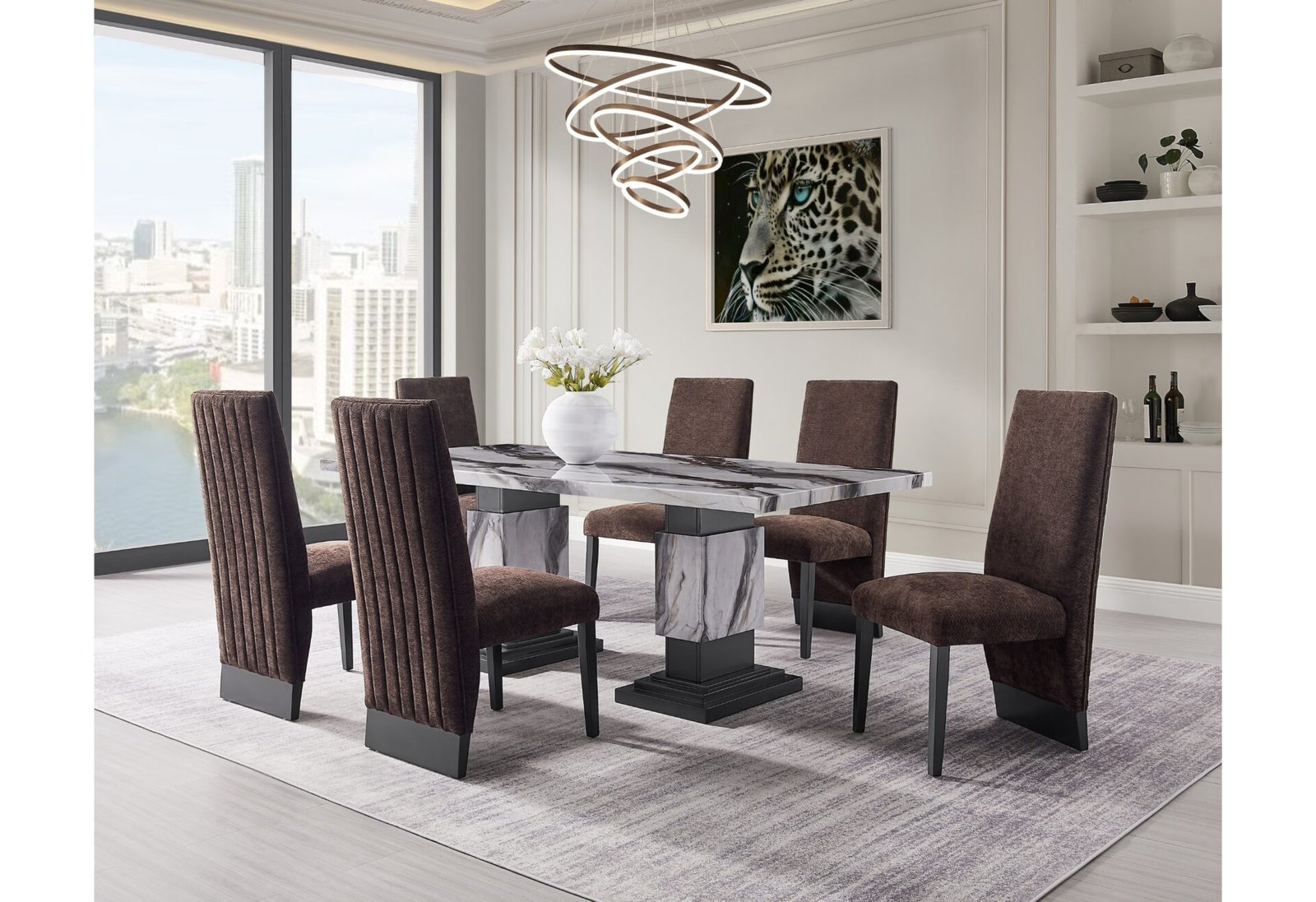 D12DT-D12DC-BRWN-4-PC-RSC-2-1.jpg D12 DINING TABLE AND 4 D12 BROWN DINING CHAIRS - Image 2