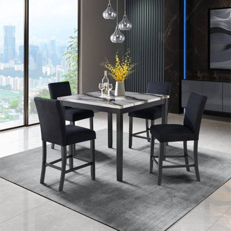 D4054 BAR TABLE WITH 4 BAR STOOLS