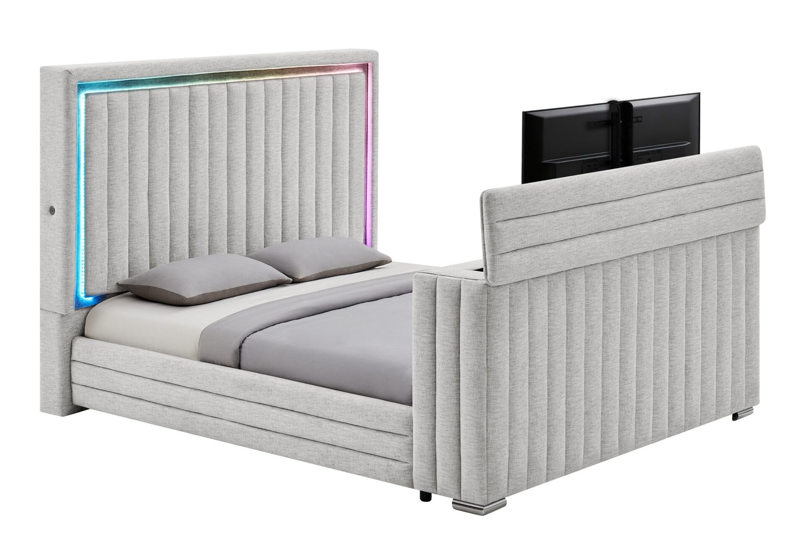ELIAS-GREY-KB-4-TV-FB-1.jpg ELIAS GREY KING BED WITH IMMERSIVE SOUND SPEAKER, LED, TV LIFT & FP - Image 3