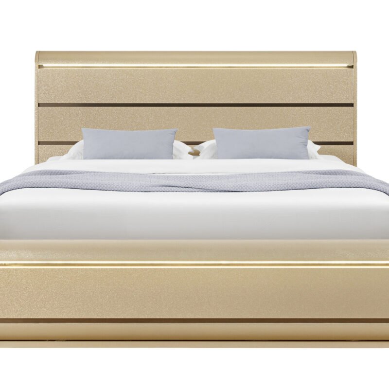 GENESIS GOLD KING BED WITH LED