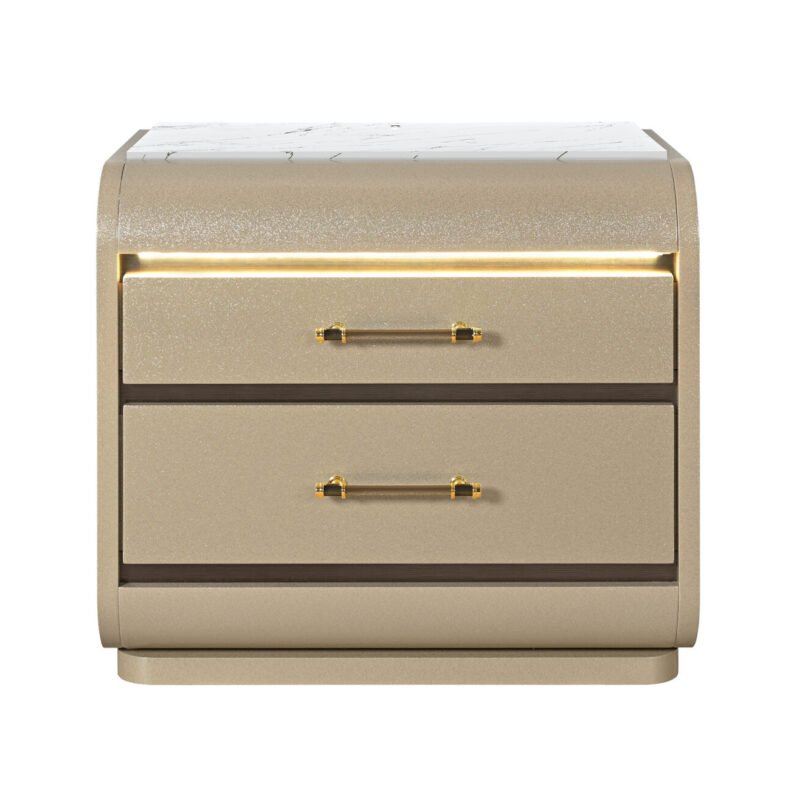 GENESIS GOLD NIGHTSTAND WITH LED