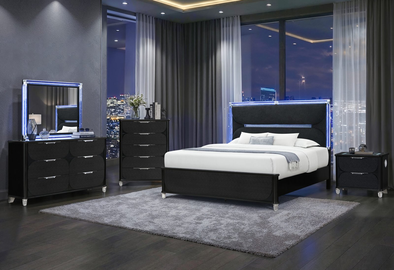 LANDO-BLACK-KBG-RSC.jpg LANDO BLACK QUEEN BED WITH CONTINUOUS LED - Image 2