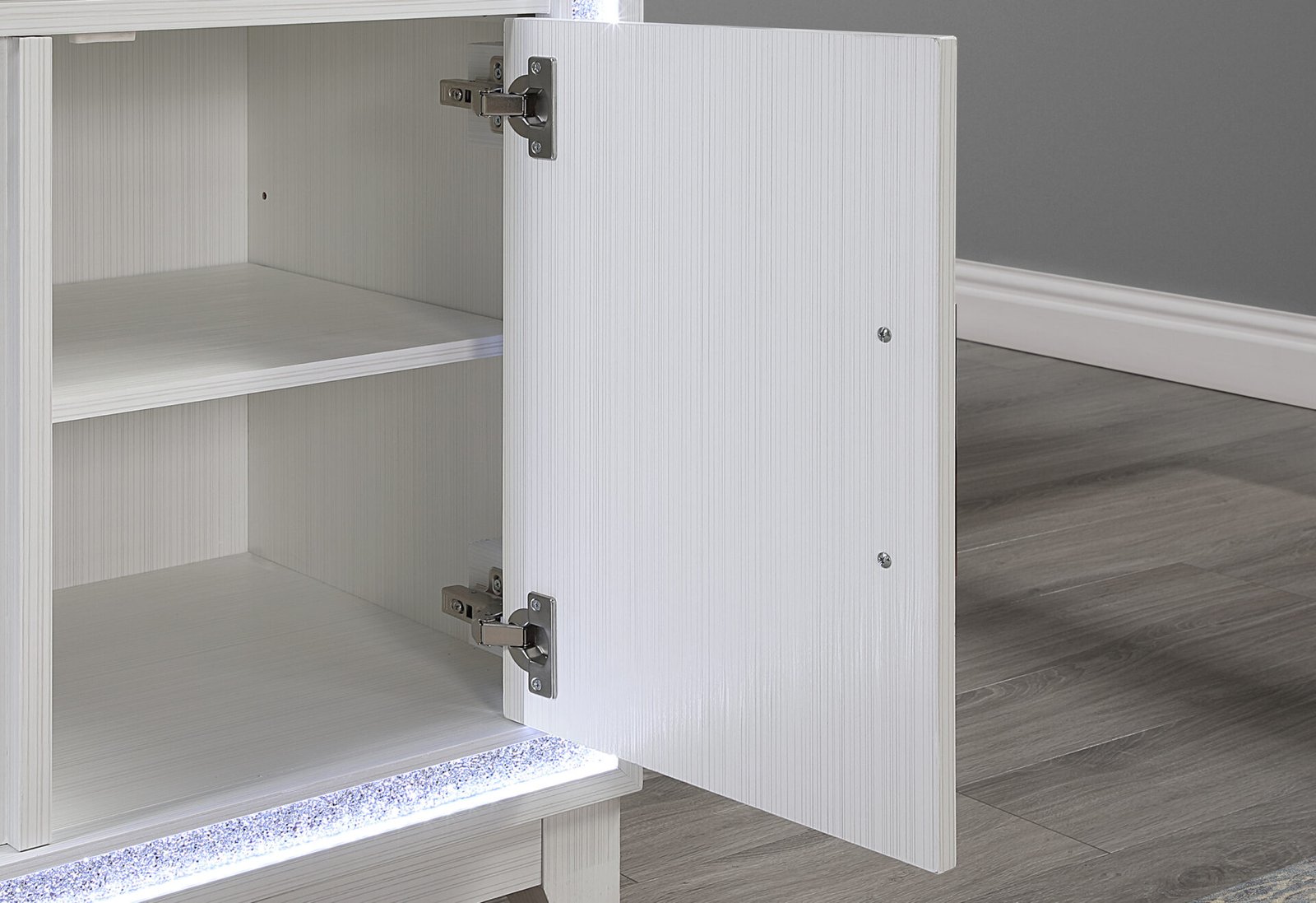 LILY-WHITE-FPLC-72-WLED-DETAIL-2-1.jpg LILY WHITE ENTERTAINMENT UNIT 72 W/ LED, SPEAKERS, CRYSTAL INSERTS - Image 3