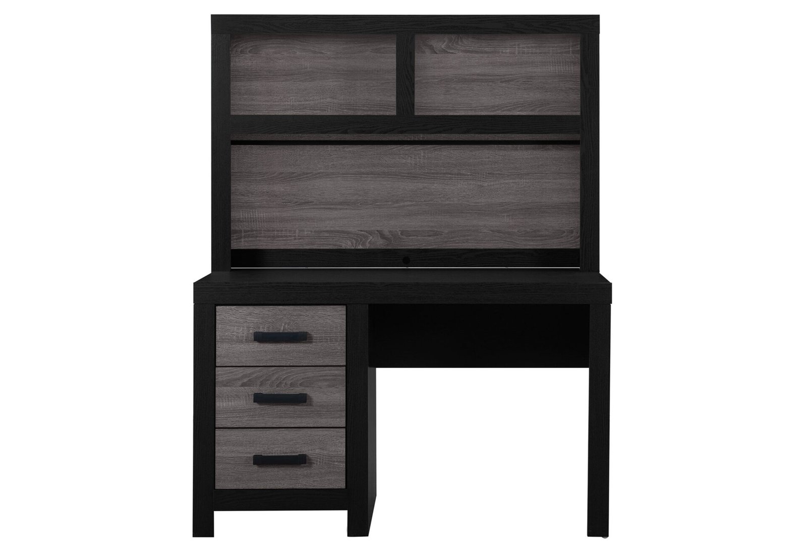 LISBON-GREYBLACK-DESK-HUTCH-1.jpg LISBON GREY/BLACK BOOKCASE TWIN BED, DRESSER, MIRROR AND NIGHTSTAND - Image 2