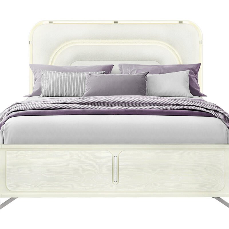 LYRA BEIGE KING BED WITH LED