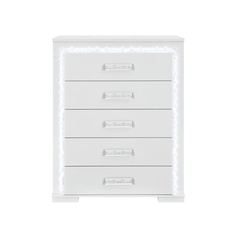 NAOMI SILVER MARBLE CHEST WITH LED