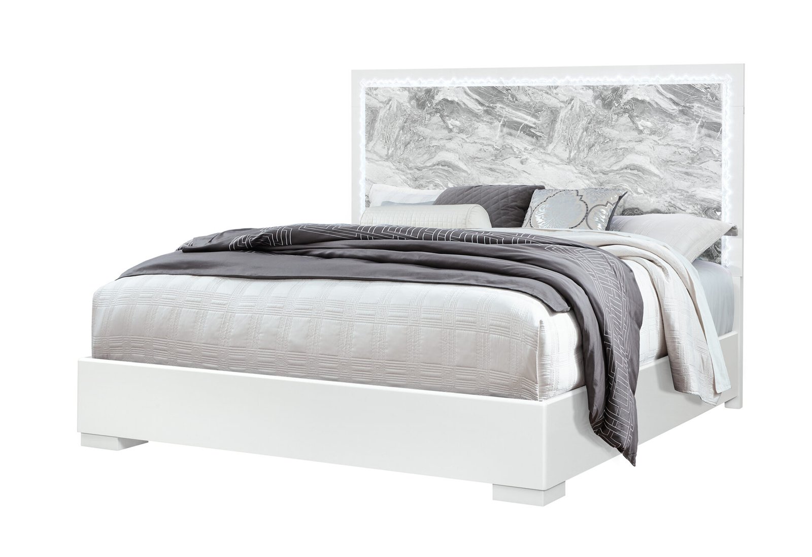 NAOMI-SILVER-MARBLE-KB-2.jpg NAOMI SILVER MARBLE KING BED WITH LED - Image 2