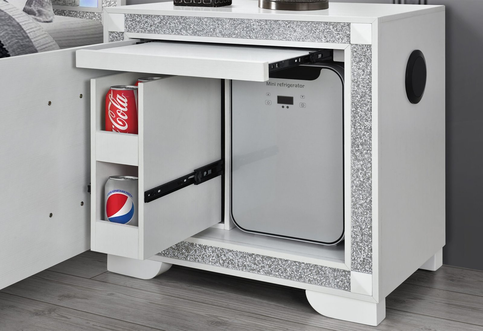 SOLEIL-WHITE-NS-W-COOLER-DETAIL-1.jpg SOLEIL WHITE NIGHTSTAND WITH COOLER AND SPEAKER - Image 2