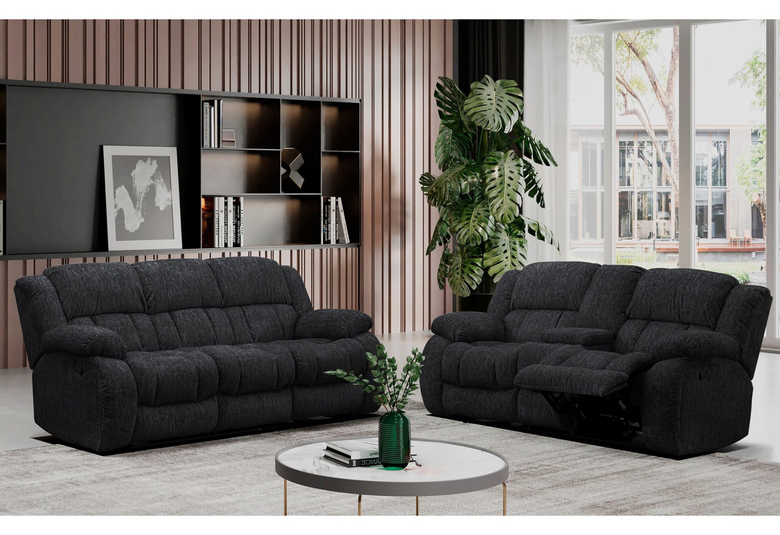 U250-EBONY-2PCS-NEW-1.jpg U250 EBONY RECLINING SOFA/CONSOLE RECLINING LOVESEAT