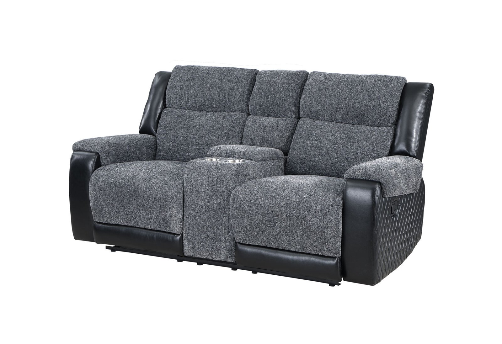 U5914-CV-L-1.jpg U5914 GREY/BLACK RECLINING SOFA/CONSOLE RECLINING LOVESEAT/RECLINER - Image 3