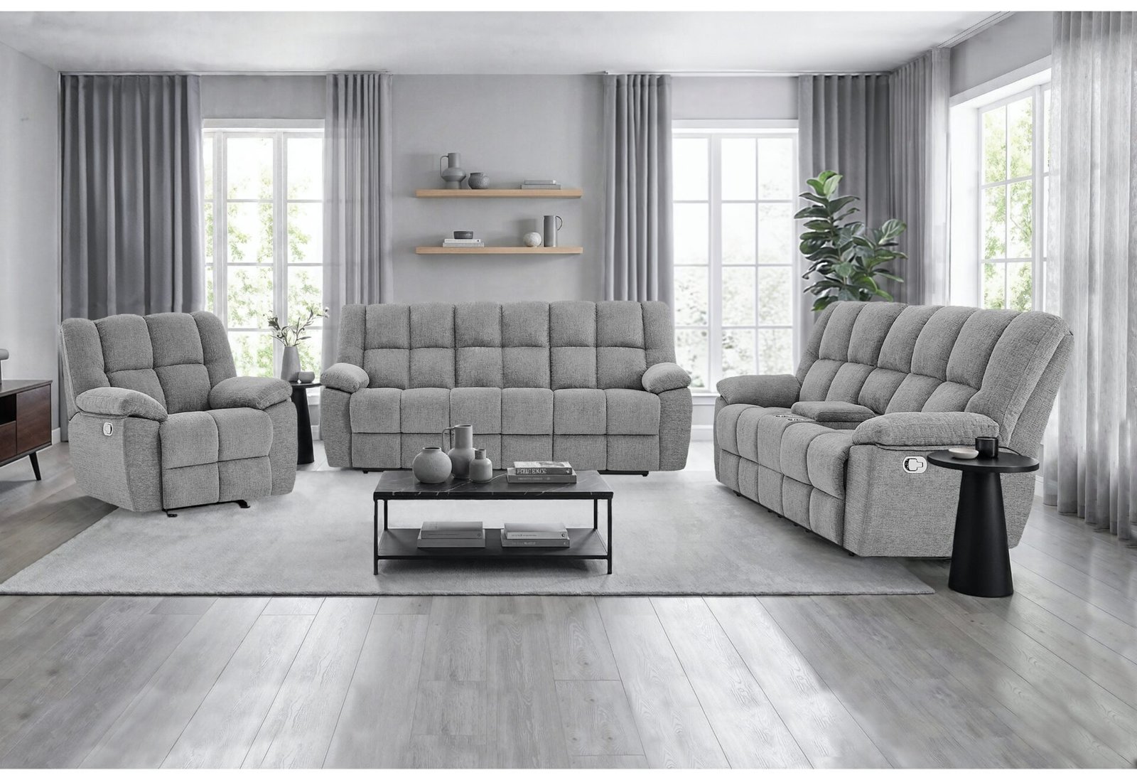 U6000-SMOKE-3PC-RSC.jpg U6000 SMOKE RECLINING SOFA/CONSOLE RECLINING LOVESEAT