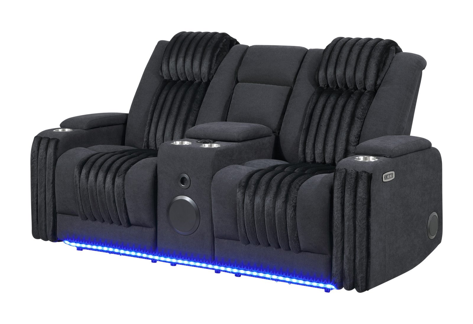 U8000-Black-D-N1-Global-0304-8.jpg U8000 BLACK PWR CONSOLE REC LOVESEAT W/PHR, LED AND SPEAKER - Image 2