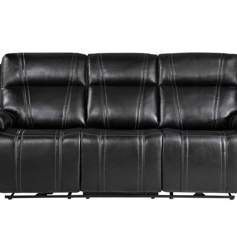 U8880 BLACK LEATHER POWER RECLINING SOFA