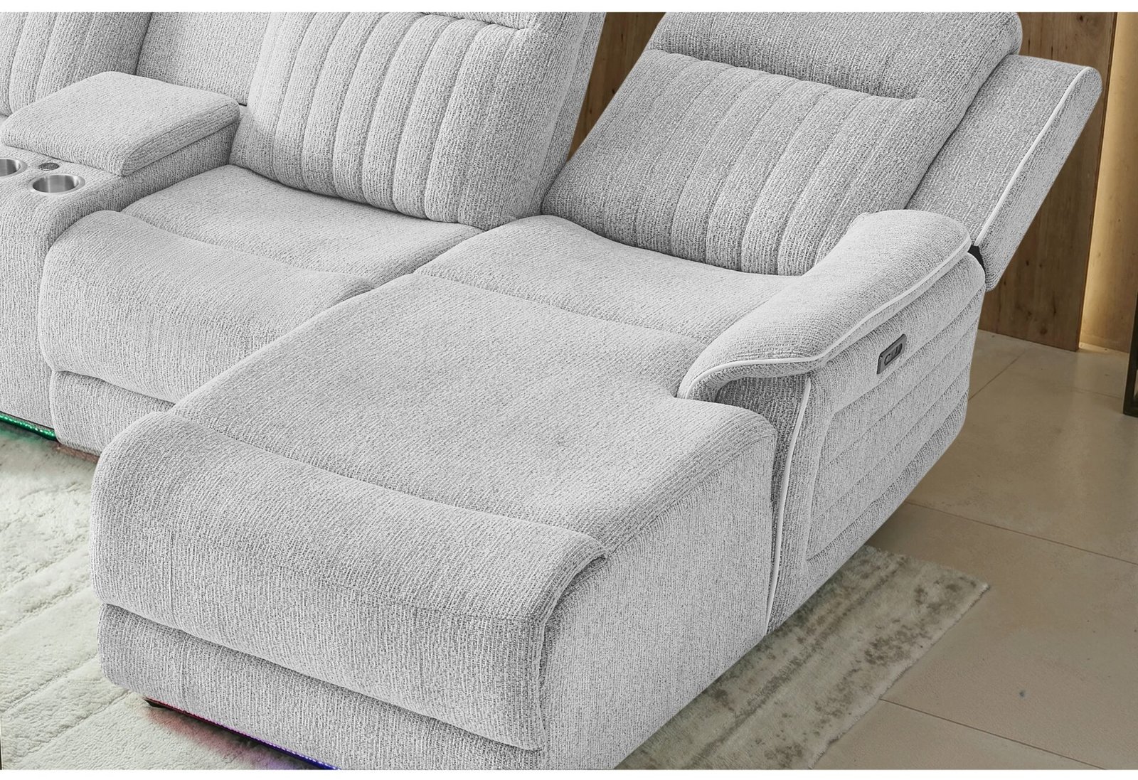 U8879-GRY-1-PB-Sectional-DETAIL.jpg U8879 GREY 1 POWER PUSHBACK SECTIONAL WITH LED AND GLOBAL SS SPKR - Image 2