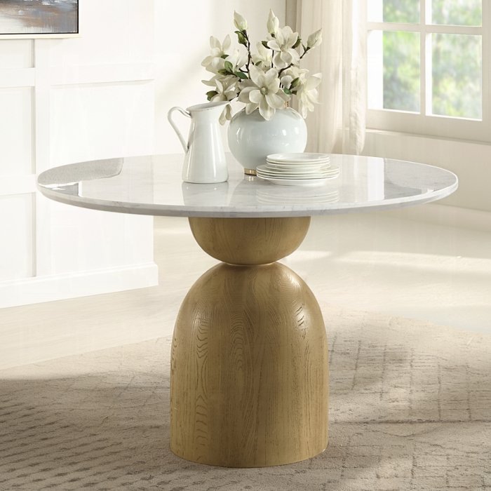 Kala Round Dining Table w/Marble Top